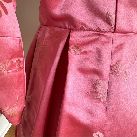 Vintage Dynasty for Lord & Taylor Kimono Jacket✨Pink Satin Brocade✨Cool history - Picture 12 of 17